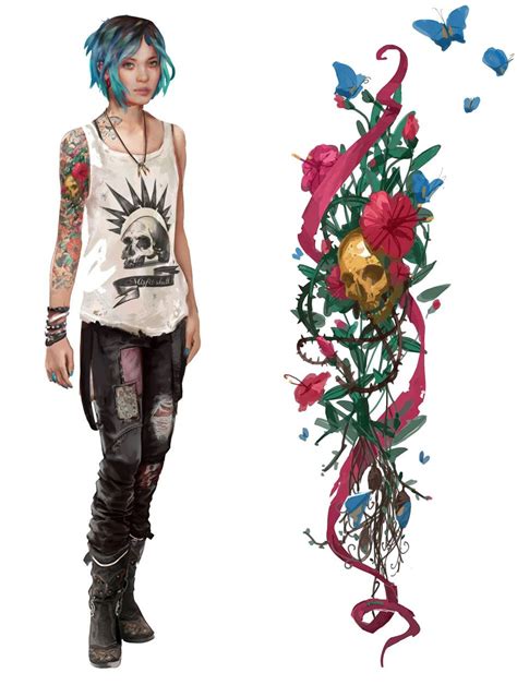 chloe's tattoo life is strange|chloe price concept art.